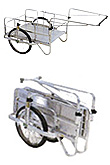 アルミ折りたたみ式リヤカー ノーパンクタイヤ付き(画像)
